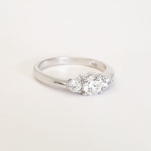 Diamond and White Gold Trilogy Ring