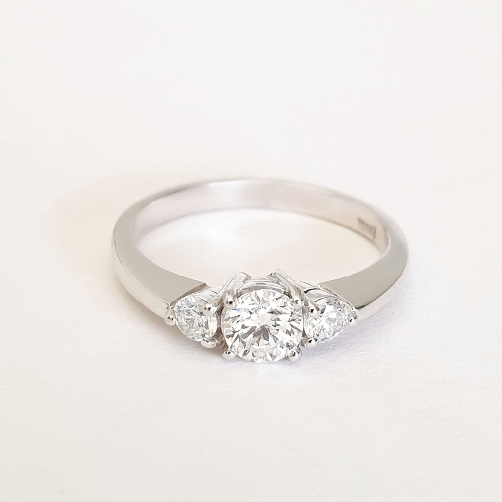 Diamond and White Gold Trilogy Ring
