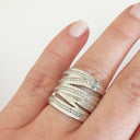 Diamond and White Gold Zebra Patterned Ring