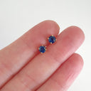 Deep Blue Sapphire 14ct Yellow Gold Studs