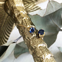 Deep Blue Sapphire 14ct Yellow Gold Studs