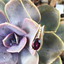 Deep Pink / Purple Oval Rhodalite and Diamond Drop Pendant