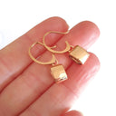Deep Rose Gold Bezel Set Morganite Hooped Earrings