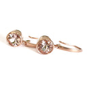 Deep Rose Gold Bezel Set Morganite Hooped Earrings