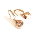 Deep Rose Gold Bezel Set Morganite Hooped Earrings
