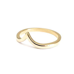 Deep V Yellow Gold Band Ring