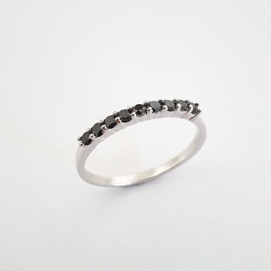Delicate Black Diamond Stacking Ring