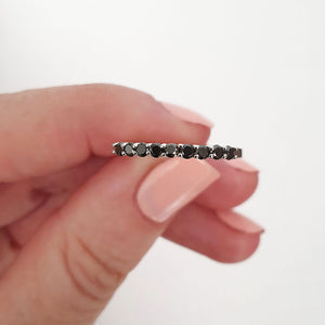 Delicate Black Diamond Stacking Ring