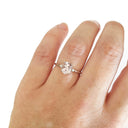 Delicate Oval Pink Morganite and Diamond Accent Ring