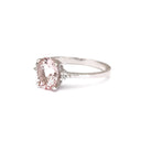Delicate Oval Pink Morganite and Diamond Accent Ring