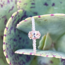 Delicate Peach Oval Morganite with Diamond Band Ring