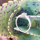 Delicate Peach Oval Morganite with Diamond Band Ring