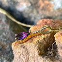 Delicate Pear Cut Amethyst with Accent Diamond Pendant