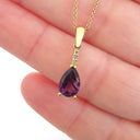 Delicate Pear Cut Amethyst with Accent Diamond Pendant