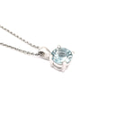 Delicate Solitaire Round Cut Aquamarine Pendant