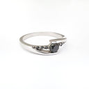 Delicate Split Shank Black Diamond Ring