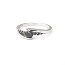 Delicate Split Shank Black Diamond Ring