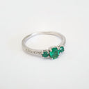 Delicate Trilogy Emerald and Diamond ring