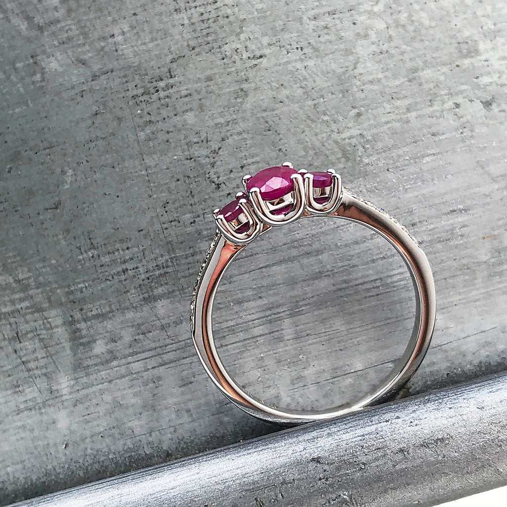 Delicate Trilogy Ruby and Diamond ring