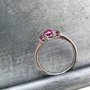 Delicate Trilogy Ruby and Diamond ring