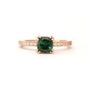 Delicious Double Claw Green Tourmaline and Diamond Band Ring