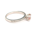 Delicious Double Claw Light Pink Morganite and Diamond Band Ring