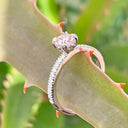 Delicious Double Claw Light Pink Morganite and Diamond Band Ring