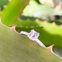 Delicious Double Claw Light Pink Morganite and Diamond Band Ring