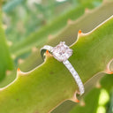 Delicious Double Claw Light Pink Morganite and Diamond Band Ring