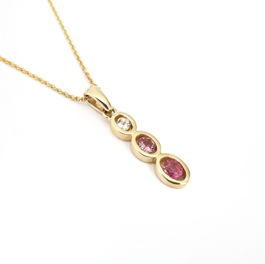 Delightful All The Pinks Pendant Yellow Gold Pendant
