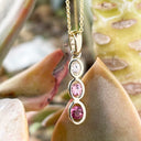 Delightful All The Pinks Pendant Yellow Gold Pendant