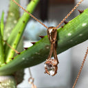 Diamond Crown Morganite Split Rose Gold Bale Pendant