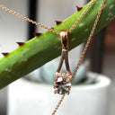 Diamond Crown Morganite Split Rose Gold Bale Pendant