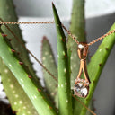 Diamond Crown Morganite Split Rose Gold Bale Pendant