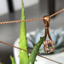 Diamond Crown Morganite Split Rose Gold Bale Pendant