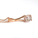 Diamond Crown Morganite Split Rose Gold Bale Pendant