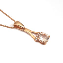 Diamond Crown Morganite Split Rose Gold Bale Pendant