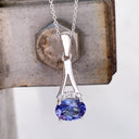 Diamond Crown Oval Tanzanite Split White Gold Bale Pendant