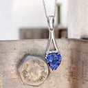 Diamond Crown Trilliant Tanzanite Split White Gold Bale Pendant