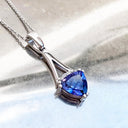 Diamond Crown Trilliant Tanzanite Split White Gold Bale Pendant