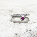 Diamond Encrusted Split Band Ruby Ring