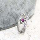 Diamond Encrusted Split Band Ruby Ring