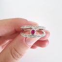 Diamond Encrusted Split Band Ruby Ring