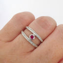 Diamond Encrusted Split Band Ruby Ring
