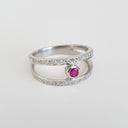 Diamond Encrusted Split Band Ruby Ring