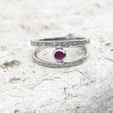 Diamond Encrusted Split Band Ruby Ring
