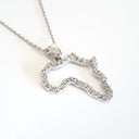 Diamond Studded Africa White Gold Pendant