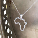 Diamond Studded Africa White Gold Pendant