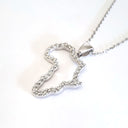 Diamond Studded Africa White Gold Pendant
