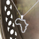 Diamond Studded Africa White Gold Pendant